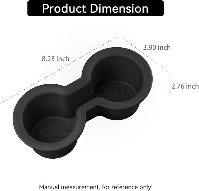 smabee 2nd Row Cup Holder Inserts for Honda Pilot 2023 204 2025 2026 TPE Accessories Drinks Holder Box Rear Cup Holder Insert Car Interior Black