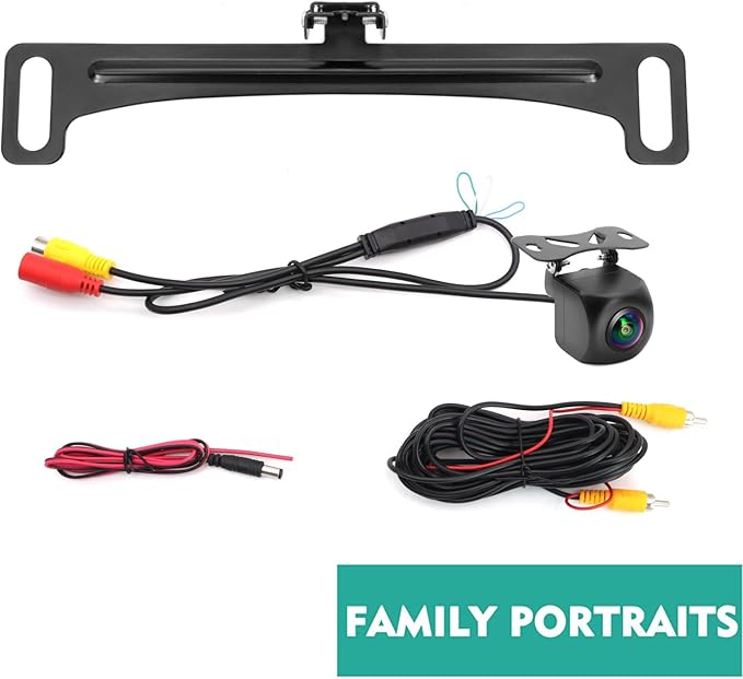 Backup Camera,2K AHD 1080P Fisheye Lens Waterproof Wide View Angle Metal Reverse CCD,HD Night Vision Parking Assist License Plate Camera Rear View Camera Three Control Line for Truck SUV RV