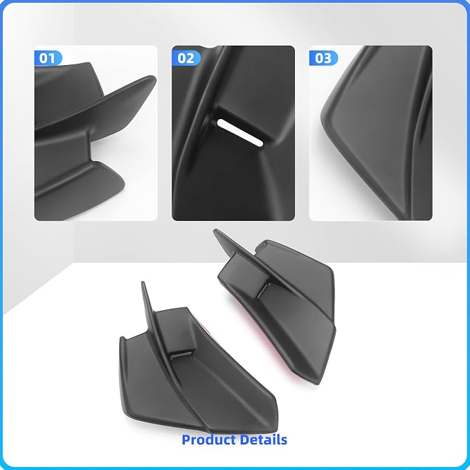 Motorcycle Winglets Wind Deflector Fairing Kits for Kawasaki Ninja ZX-4RR ZX-4R ZX-25R 2019-2024 Side Spoiler Wings Trim Exterior Adhesive Accessories (Green)