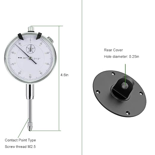 HDLNKAK Premium Disc and Rotor/Ball Joint Gage, 1'' by 0.001'' Indicator and 360 Deg Flexible Stem Holder,Automobile Brake disc Flatness Measurement Tool