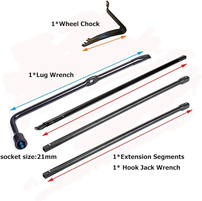 Dr.Roc Spare Tire Wheel Lug Wrench Kit Compatible with 2008 to 2022 Ford F-250 Super Duty F-350 Super Duty F-450 Super Duty F-550 Super Duty with 2 Ton Mechanical Jack Only