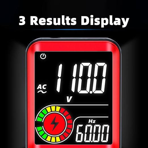 BSIDE Color LCD Digital Multimeter 3 Results Display 9999 Counts Auto-Ranging Ohmmeter, Rechargeable with Smart Mode, Capacitance Ohm Frequency Diode Duty Cycle Live Check Voltage Tester