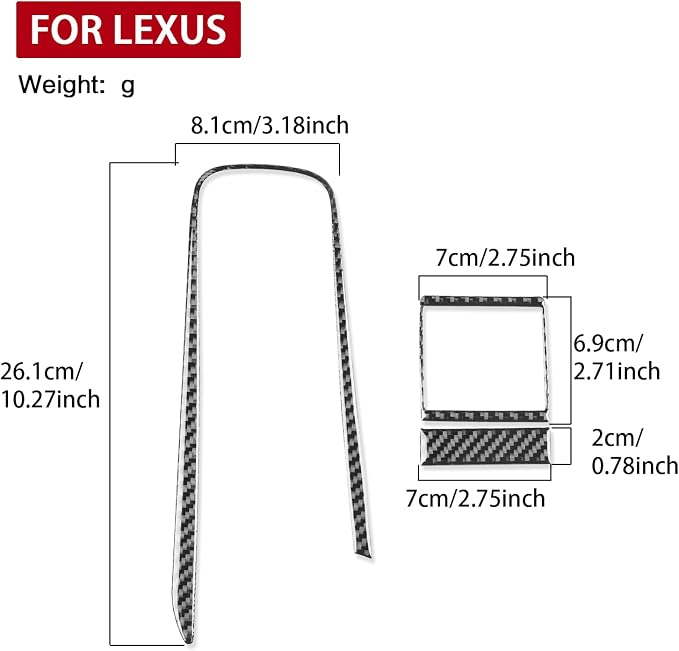 Soft Carbon Fiber Car Interior Shift Console 3/Piece Decorative Sticker for Lexus RC300 350 200T 15-24 Carbon Fiber Interior Accessories
