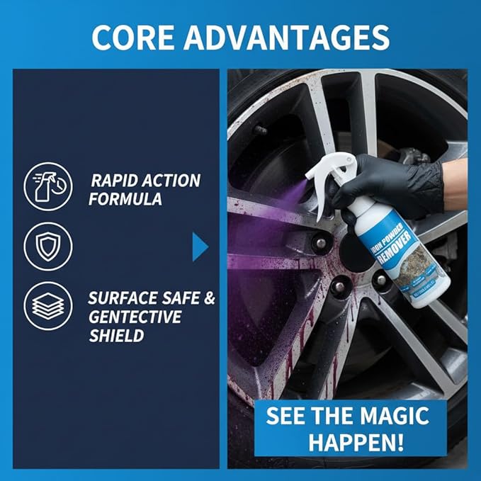 2026 New Multi-functional Quick-acting Rust Removal Spray, Fast-acting Spray to Remove Iron, Portable Car Rust Removal for Metal, Tools, Cars, Chains (Trial 30cml)