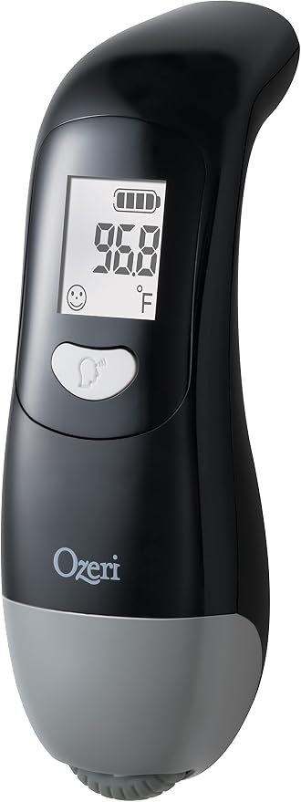 Ozeri Forehead Thermometer, ISO 80601-2-56 Medical-Grade with Silent Fever Alarm and Battery-Free Kinetic Activation