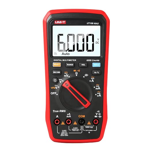 UNI-T Multi Meter UT15B Max, AC/DC Current AC/DC Voltage Handheld TRMS Voltmeter Resistance Capacitance Frequency Diode Continuity Ohm Meter Measure Volt Amp VFC Circuit Power Car Fuse Electric Tester