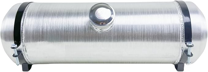 JSD 5 Gallons 8" x24" Aluminum Spun Round Gas Tank With Bracket Center Fill 1/2" NPT Outlet