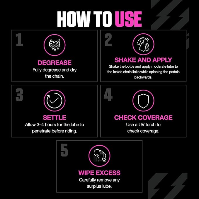 Muc-Off C3 Ceramic Dry Chain Lube, 120 Milliliters - Premium Bike Chain Lubricant with UV Tracer Dye - Formulated for Dry and Dusty Weather Conditions