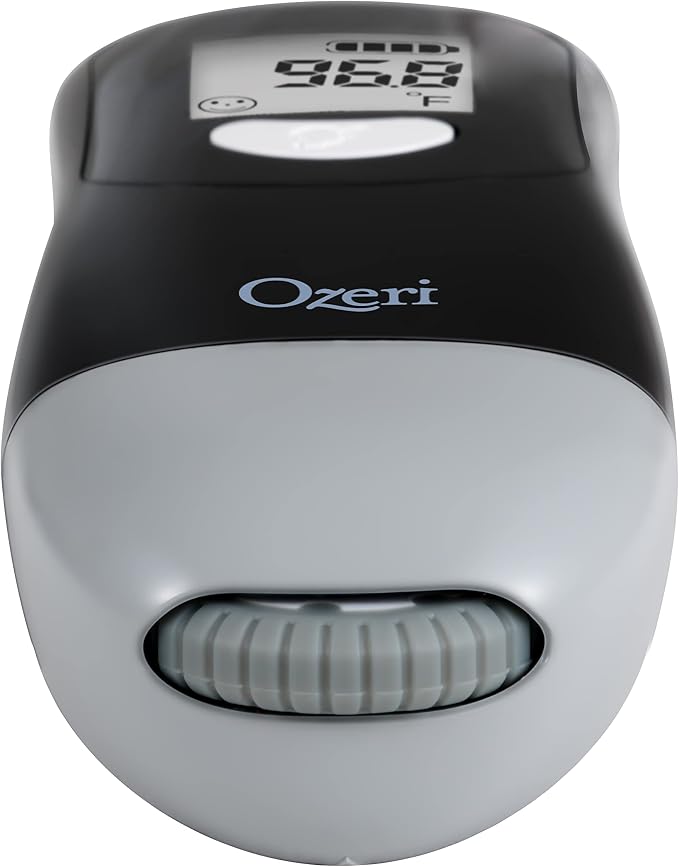 Ozeri Forehead Thermometer, ISO 80601-2-56 Medical-Grade with Silent Fever Alarm and Battery-Free Kinetic Activation