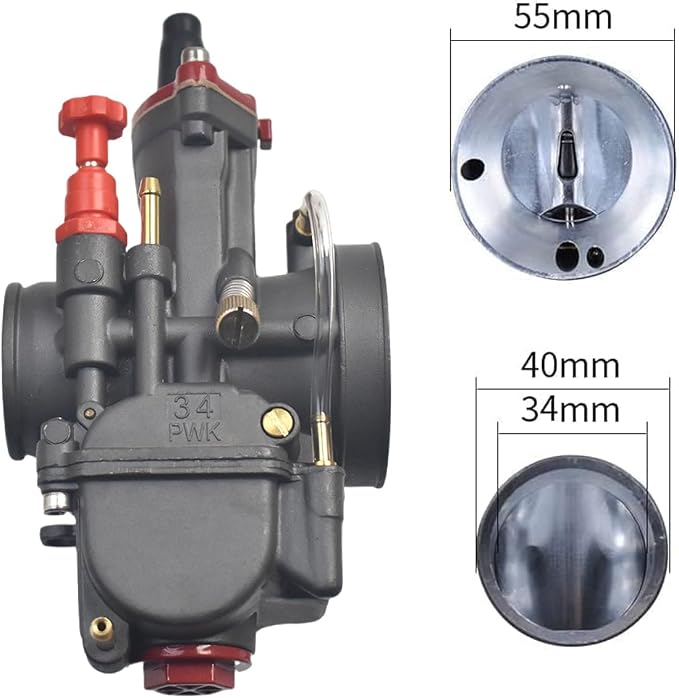 Performance PWK34 Carburetor Intake Manifold Kit for Predator 420cc 301cc GX390 GX340 GX270 Engine 11Hp 13Hp Mini Bike Go Kart Cart Lawnmower Water Pump Pressure Washer Parts Silver