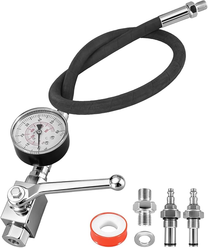 High Pressure Oil System IPR Air Test Tool Special Kit Fits for Ford Powerstroke 6.0l-7.3l Diesel, w/ 6.0L & 7.3L High Pressure Oil System & IPR Valve & Air Test Fitting, Gauge Air Meter