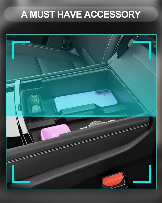 CDEFG for 2025 2026 Chevy Traverse Center Console Organizer with Handle for 2024-2026 Chevrolet Traverse Accessories Middle Console Organizer w/Coin Holder Armrest Storage Box