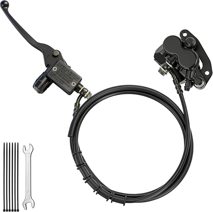 Mini Bike Rear Hydraulic Disc Brake Kit 7/8 Left Brake Master Cylinder Compatible with Coleman B200RSV B200 200cc Mega Moto B212 Minibike Parts 67" Hose