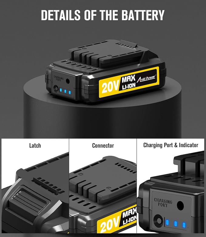 AVID POWER 20V Tire Inflator Bundle with 20V 1.5Ah Battery