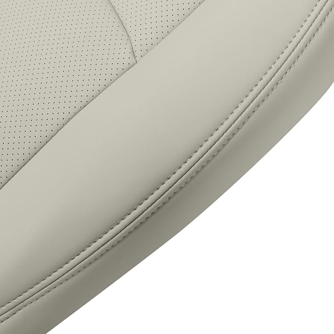FZJDSD Wheat Tan Driver & Passenger Side Bottom Perforated Microfiber Leather Replacement Seat Covers Compatible with Infiniti G37 2008 2009 2010 2011 2012 2013