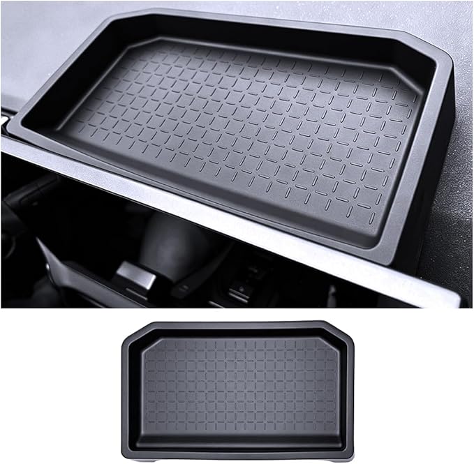 Silicone Behind Small&Big Screen Center Console Organizer Tray For 2026 Toyota RAV4 Hybrid (LE/SE/XLE Premium/Woodland/XSE/Limited)&PHEV (SE/Woodland/XSE/GR SPORT), 6th Gen RAV4 Accessories