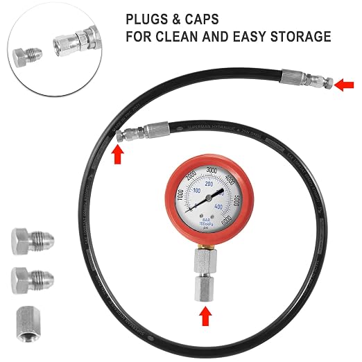 Hpop Test Tool High Pressure & Air Leak Test Gauge Tool Kit Fit for 1994-2007 Ford F250 F350 6.0L & 7.3L Powerstroke