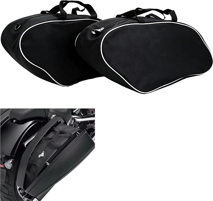 VITINO Motorcycle Saddlebag Liner Bags for Harley Softail Black 2 Packs | Fit for Sport Glide FLSB 2018-2021 Low Rider ST FXLRST 2022-2026| Waterproof Soft Luggage Organizer with Heavy-Duty Zippers