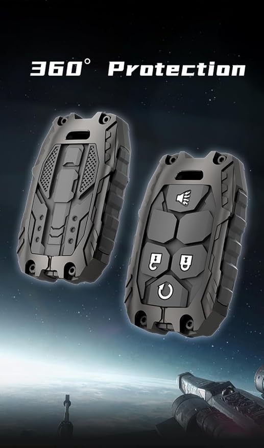 Heavy Key Fob Cover Case Protector for GMC, Keychain, Accessories for GMC Chevy Colorado Silverado Suburban Tahoe Silverado (Type-A 4 Buttons)