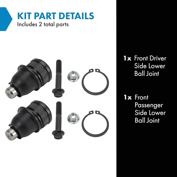 TRQ Front Lower Driver and Passenger Side Ball Joint Set Compatible with 2004-13 Mazda 3 2006-08 12-15 5