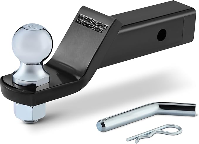 Amazon Basics Trailer Hitch Ball Mount with 2" Ball & Pin, Fits 2" Receiver, 2" Drop, 6,000 lbs Capacity