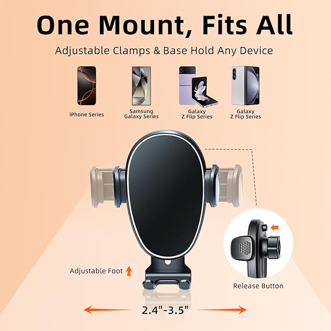 Phone Mount for Toyota 4Runner (2010–2024 5th Gen), 360° Adjustable Dashboard Phone Holder, Hands-Free Car Smartphone Mount for iPhone, Google & Android, Toyota 4Runner Interior Accessories, Car Gifts