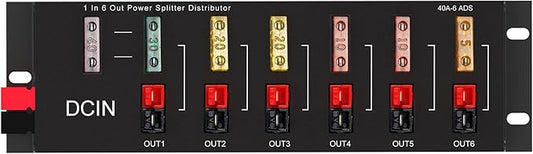 1 in 6 Connector Power Divider Power Board 40Amp Power Pole Distribution Block Module The for RV, Portable Solar Panel Powerpole Distribution Block(1-6)