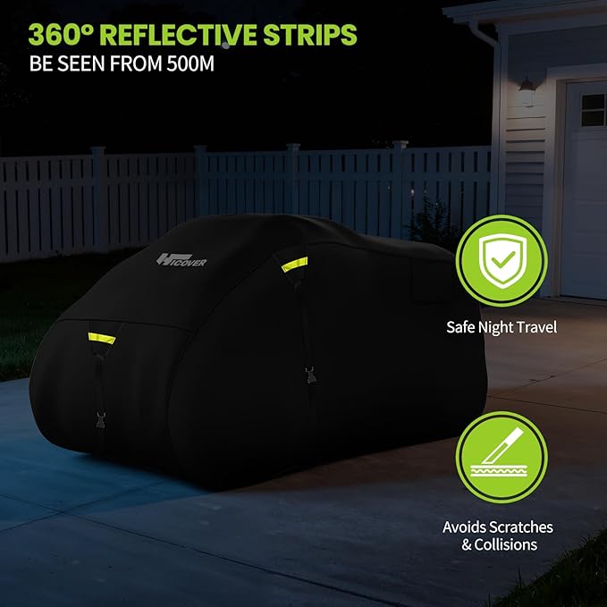 600D ATV Cover Waterproof Heavy Duty Trailerable 4 Wheeler Cover Waterproof Outdoor Quad Cover All Weather Season UV Protection for Polaris Kawasaki Yamaha Suzuki Honda