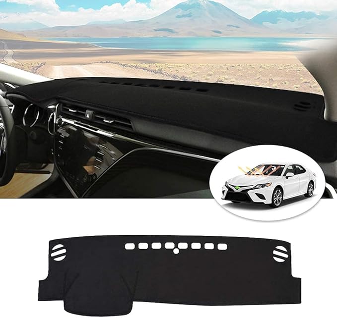 Autorder Dashboard Cover Mat for 2018-2022 2023 2024 Toyota Camry Accessories Dash Cover Flannel Dash Mat Sunshade Glare UV Rays Protector (Without HUD)