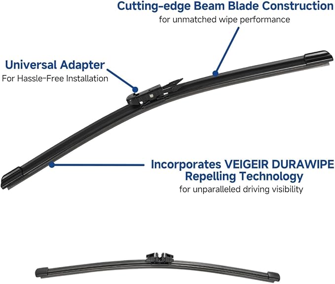 3 Pack Windshield Wiper Blades Compatible with Ford Explorer 2022 2021 2020 2019 2018 2017 2016 2015 2014 2013 2012 2011 Front Rear Wipers Blade Set for My Car - 26" 22" 11"(A283H)