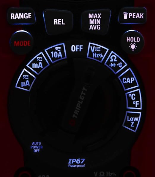 Triplett MM650 CAT IV True RMS 6000 Count Digital Multimeter with Lo Z and Certificate of Calibration to NIST - AC/DC Voltage and Current, Resistance, Temperature, Capacitance, Frequency, Continuity