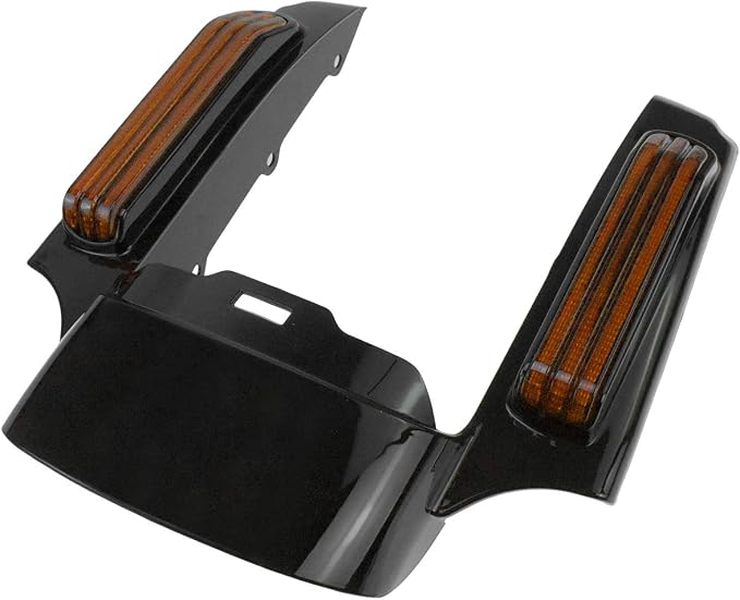 Rear Fender Fascia Extension with LED Running Brake Turn Signal Light Set Fit For Harley Touring Electrac Glide Road King Road Glide Street Glide 2014-2024 (Amber Lens)