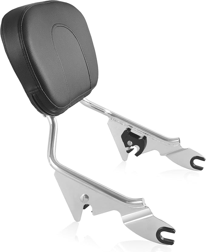 Motorcycle Quick-Release Detachable Backrest Sissy Bar Fit For Harley Touring Street Glide Road Glide Road King Electra Glide 2009-2025 (Chrome)