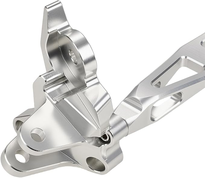 Foot Peg Bracket with Support Brace for Surron Ultra Bee,CNC 6061 Aluminum Foot Rest Pedal & Support Rod for Sur Ron Ultra Bee/Surron Ultrabee Silver
