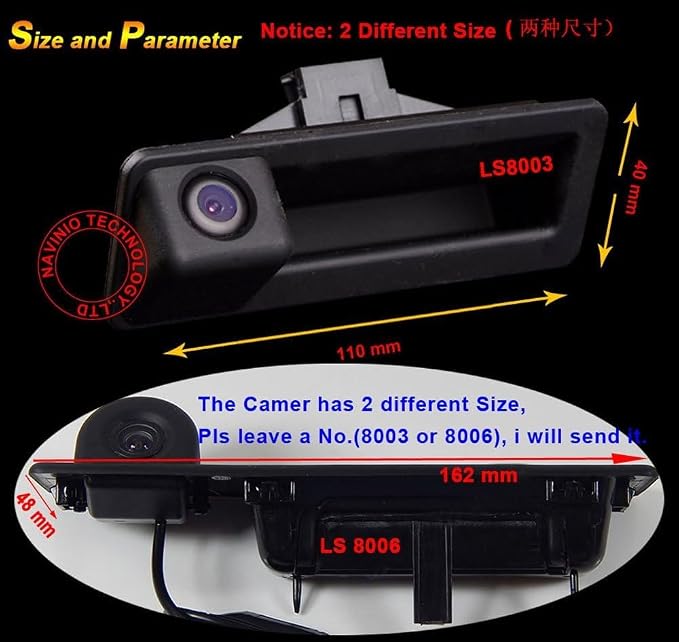 170 Degree Parking Reverse Camera,Trunk Handle Rear View Backup Camera Replacement for BMW X1 X3 X4 X5 X6 F18 F35 F45 F46 F48 F80(No.LS8003)