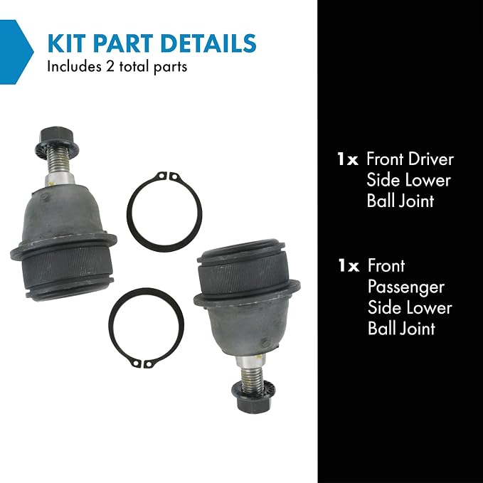 TRQ Front Lower Driver and Passenger Side Ball Joint Set Compatible with 2007-2010 Chrysler Sebring 2011-2014 200 2008-2014 Dodge Avenger 2009-2020 Journey
