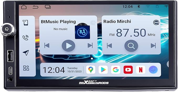 maXpeedingrods 7” Double Din Car Stereo with Apple CarPlay & Android Auto, with Android 13 System and in-Dash GPS Navigation with Type C Charging 2G+32G ROM