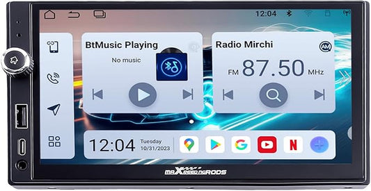 maXpeedingrods 7” Double Din Car Stereo with Apple CarPlay & Android Auto, with Android 13 System and in-Dash GPS Navigation with Type C Charging 2G+32G ROM