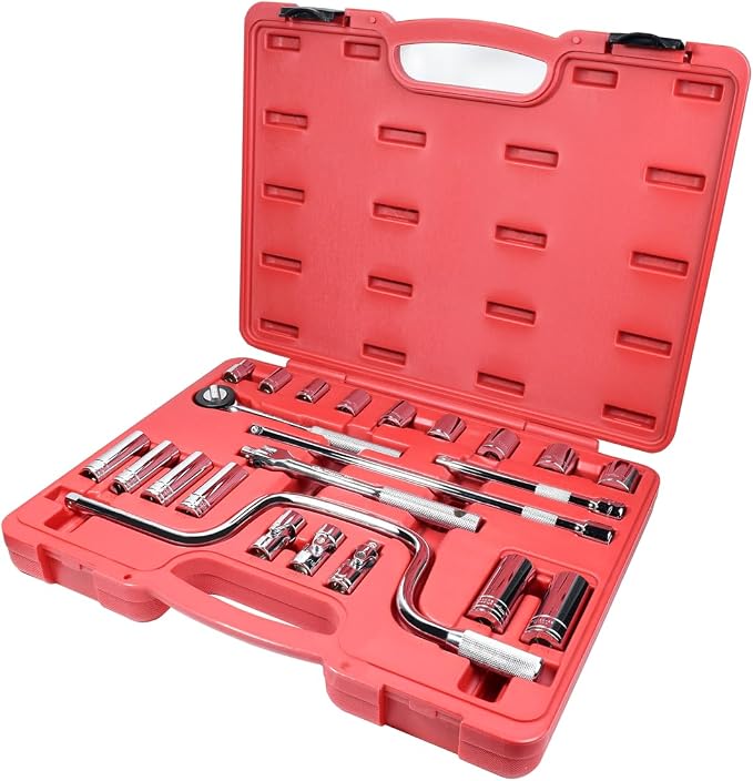 K Tool International Socket Set Pro 23 Piece 3/8 in. Dr Chrome