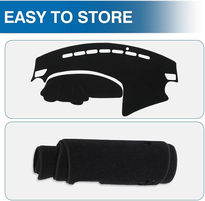 KUST Black Dash Cover for 2010 2011 2012 2013 Mazda3 Non-Slip Dashboard Cover Polyester Center Console Dash Cover Interior Accessories for Mazda3 Custom Fit Dash Mat Car Dash Protector No Glare