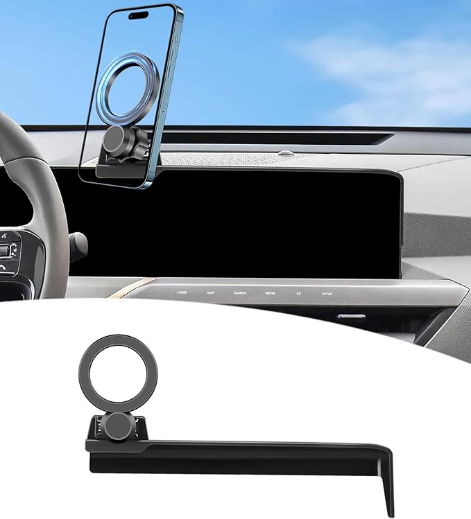 Magnetic Car Phone Mount for Kia EV9 2024 2025 2026 Accessories, for MagSafe Strong Magnets Cell Phone Holder 12.3-Inch Screen Cradles, with Portable Phone Gripper 360° Rotation