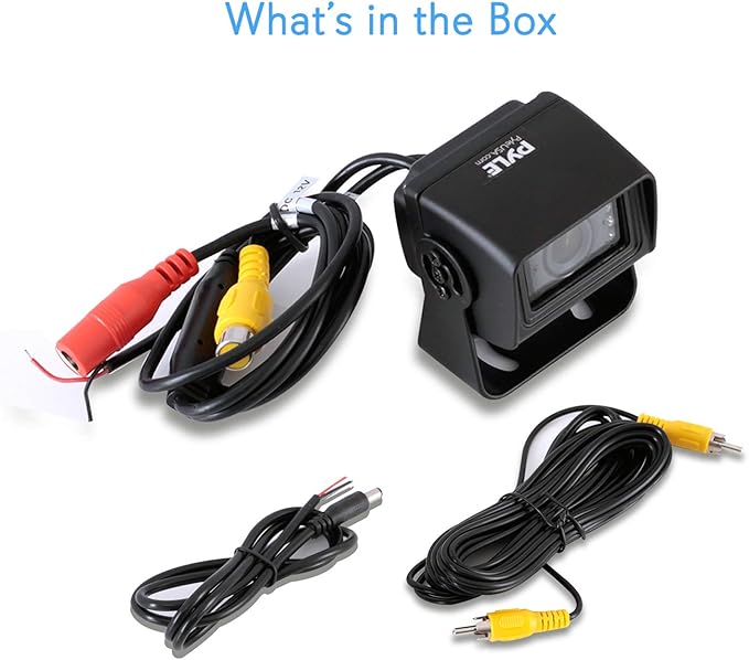 Pyle Rear View Backup Camera System - Waterproof Mini Parking Reverse License Car Vehicle Rearview Back Up w/ 656x492p 480 TVL Resolution, Night Vision, Tilt-Adjustable Angle, Universal Mount PLCM27