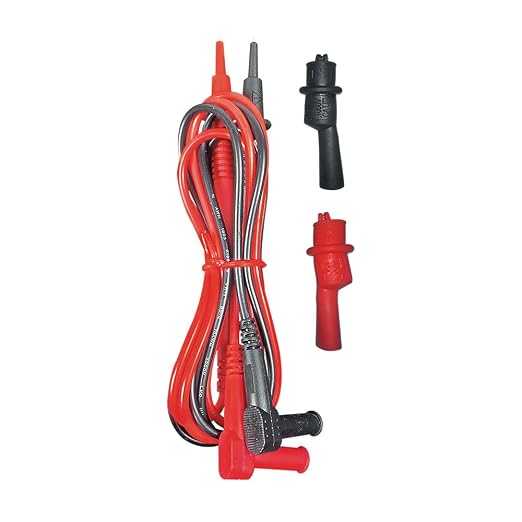 Klein Tools MM450 Multimeter, Slim Digital Meter, Auto-Ranging TRMS, 600V AC/DC Voltage, Current, Resistance, Temp, Frequency, Continuity & 69410 Replacement Test Lead Set, Right Angle