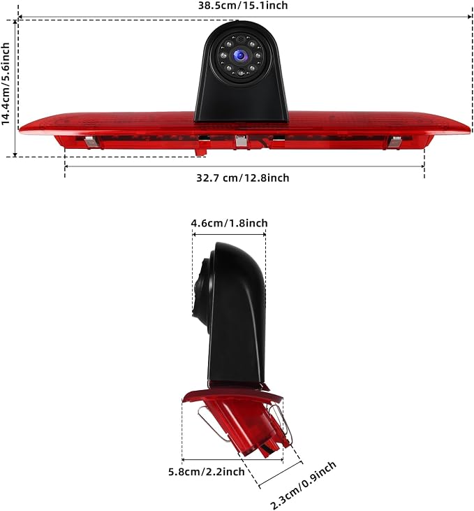 Car Brake Light Rear View Camera for Ford Transit 2014 2015 2016 2017 2018 Car Backup Reversing, Camera Night Vision, IP67 Waterproof,Wide Viewing Angle