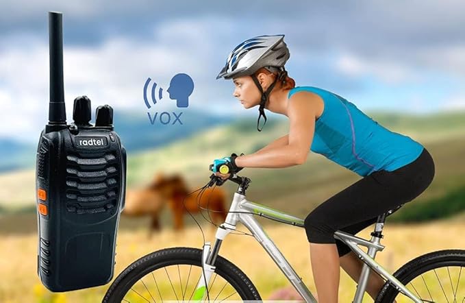 Radtel RT88 Rechargeable Walkie Talkies Long Range Handheld License-Free Two Way Radio 16CH Handsfree USB Charging LED Flashlight (4 Pack)
