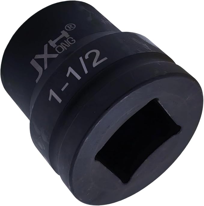 1-1/2" Drive Impact Socket, 6-Point, Heat Treated Cr-Mo Steel – Heavy Duty for Hydraulic Impact Wrench (1-1/2 ")