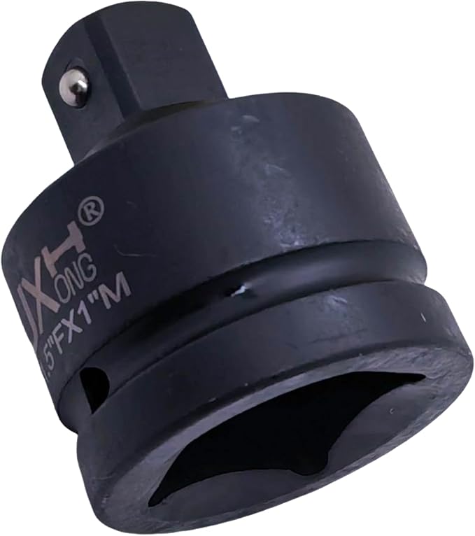 1-1/2" Drive Impact Socket Adapter, Heat Treated Cr-Mo Steel – Heavy Duty for Hydraulic Impact Wrench (Adapter 1-1/2" F to 1" M)