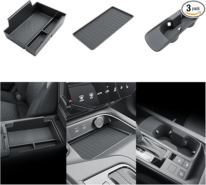 SKTU 3PCS for 2026 Nissan Sentra Center Console Organizer for 2026+ Sentra (S/SV/SR/SL) Console Tray & Cup Holder & Wireless Charging Mat Nissan Sentra 2026 Accessories Armrest Tray Durable