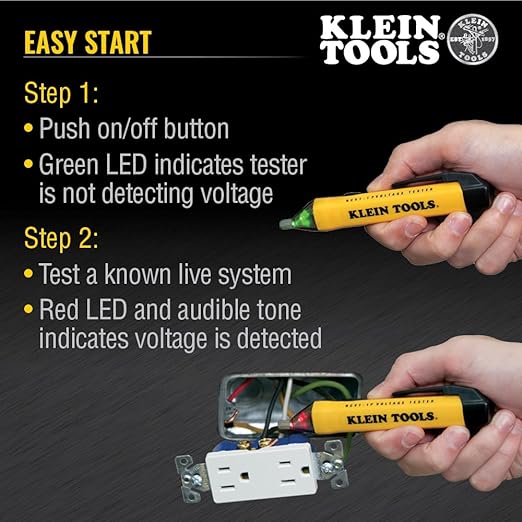 Klein Tools 80016 Circuit Breaker Finder Tool Kit with Accessories, 2-Piece Set & NCVT1P Voltage Tester, Non-Contact Low Voltage Tester Pen, 50V to 1000V AC