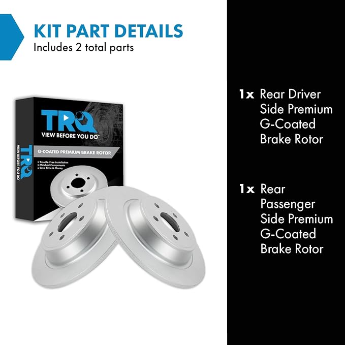 TRQ Rear Brake Rotor Set Compatible with Ford Edge Fusion Continental MKX MKZ Nautilus